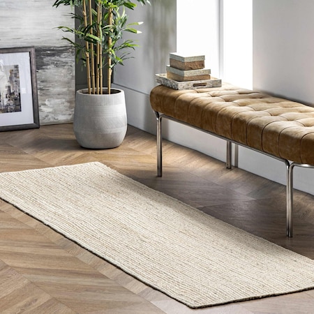 Nuloom Rigo Hand Woven Farmhouse Jute Area Rug 2ft 6in x 12ft TAJT03B-26012